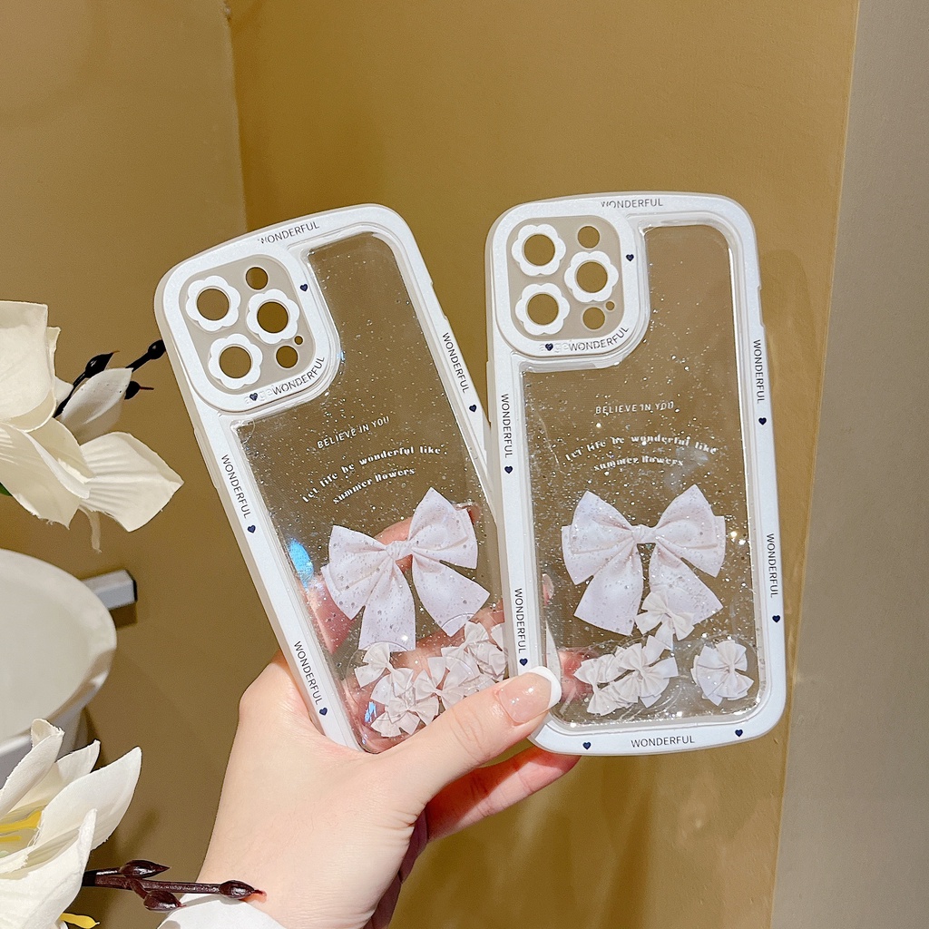 Ốp Điện Thoại Dẻo Họa Tiết Hoạt Hình Có Nước Kim Tuyến Lấp Lánh Chống Rơi Cho iPhone 14 / 13 / 12PRO MAX / 11 / 13PRO MAX