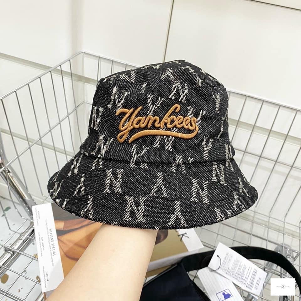 (Hàng VNXK) Nón thời trang, mũ Bucket vành tròn NY Yankees vải Jean đẹp chuẩn thời trang (Ảnh thật)