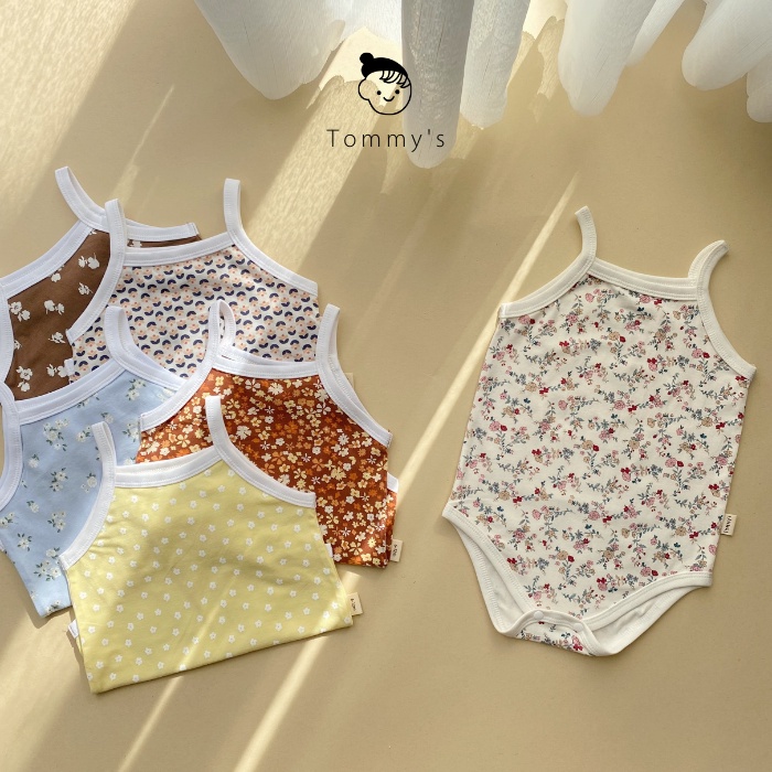 Body dây cho bé gái hoạ tiết hoa nhí vải cotton 4 chiều mềm êm co giãn thoải mái TOMMY HOUSE