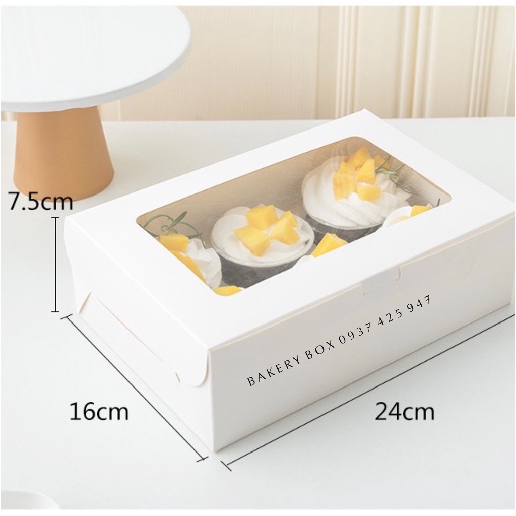20 Hộp Giấy Đựng Bánh Cupcake Có Mặt Kính Trong Suốt 2/4/6/12