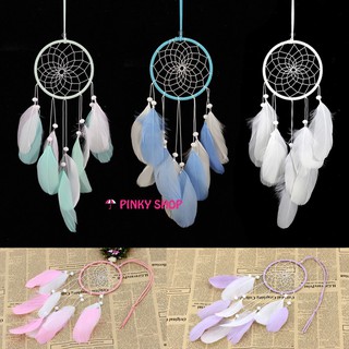 Dreamcatcher treo tường, dream catcher handmade màu hồng dịu decor trang trí phòng xinh lung linh Pinky Shop mã DRD38