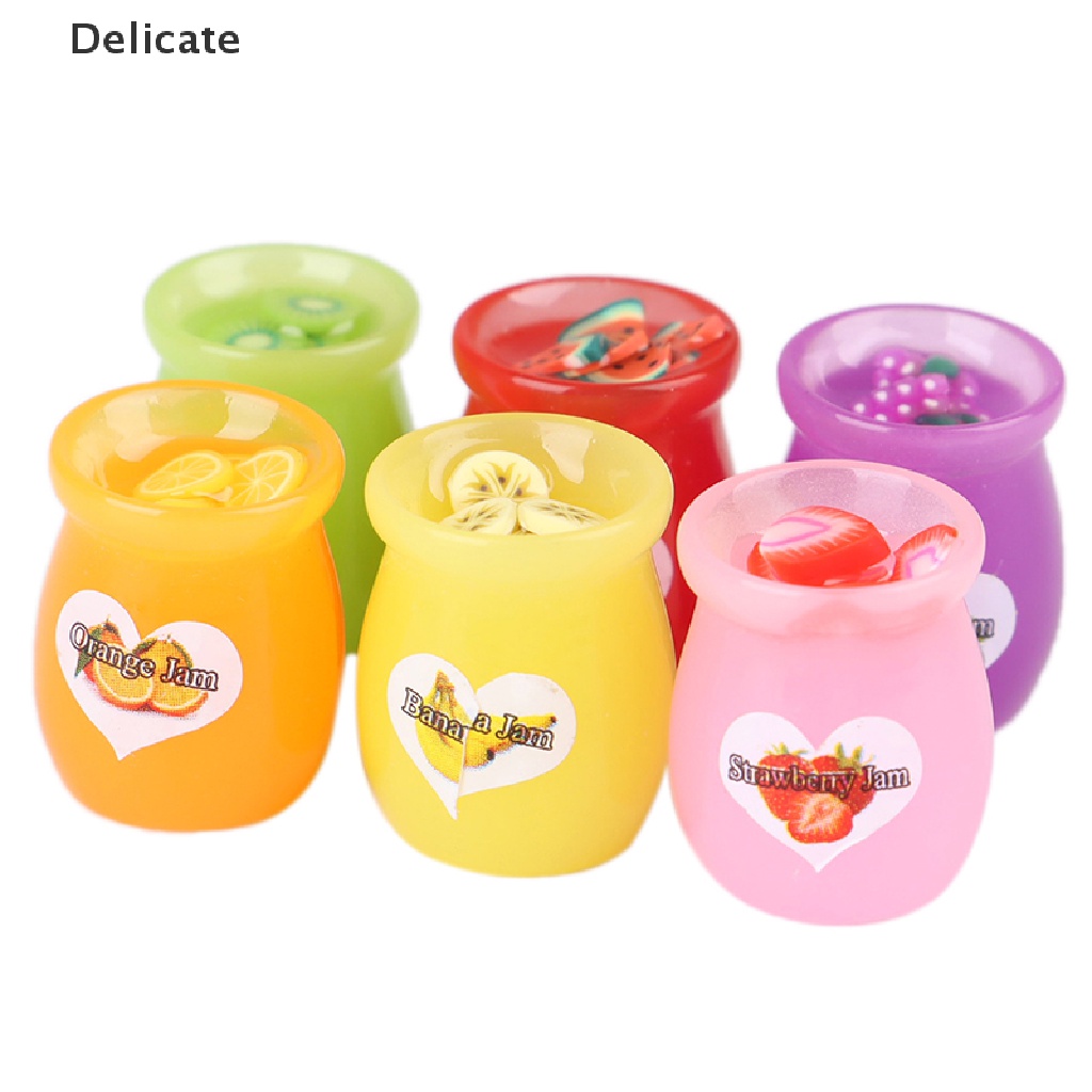 |Tinh Tế| Set 6 Chai Mứt Đồ Ăn Tỉ Lệ 1: 12 Dùng Để Trang Trí Nhà Búp Bê