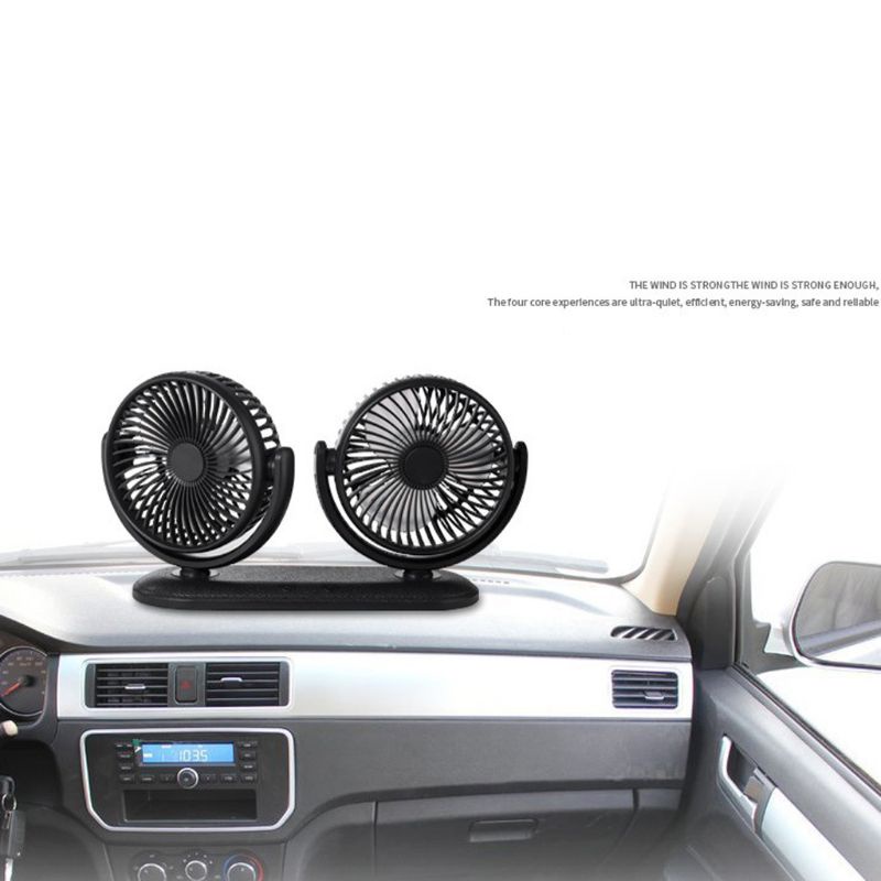 Quạt Làm Mát Hai Đầu 5V2A 360 Độ Cho Xe Hơi° Phụ Kiện Xoay Phía Trước / Sau Cho Xe Hơi