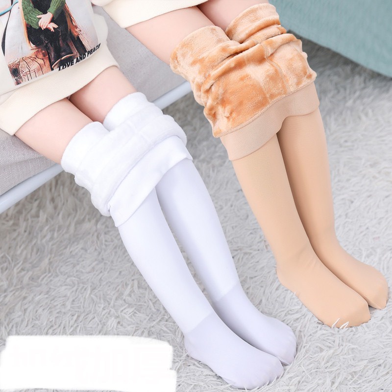 Quần tất lót lông cho bé giữ nhiệt màu trơn 1-15 tuổi
