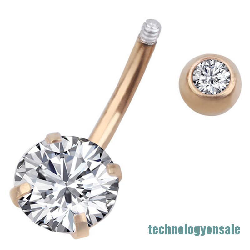 Khuyên Rốn Thép Y Tế Đính Đá