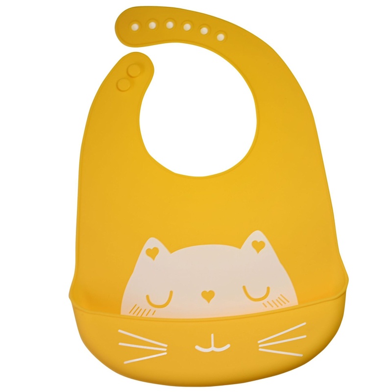 Set 2 Yếm Ăn Silicon Chống Nước In Họa Tiết Hoạt Hình Có Thể Điều Chỉnh Kích Cỡ Cho Bé