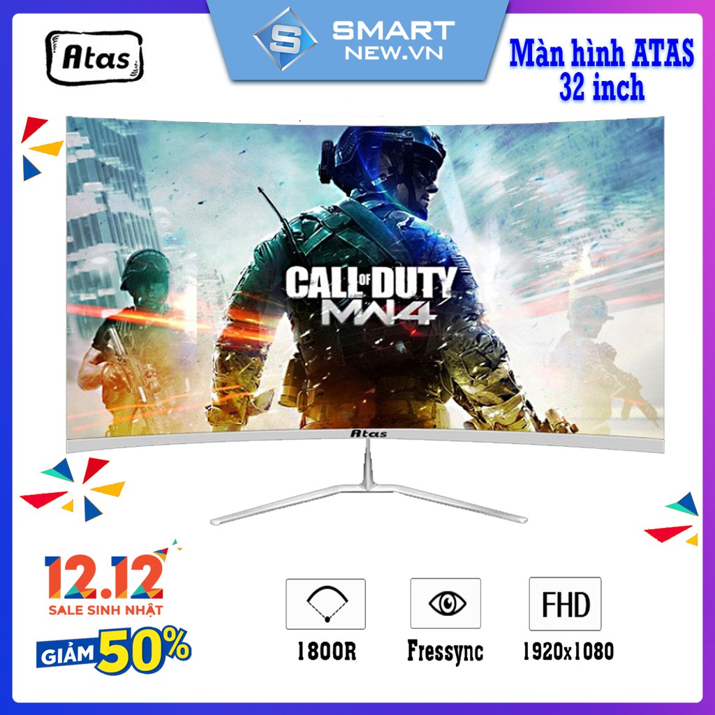Màn hình máy tính 32 inch cong chuyên game ATAS Q318 Plus - Tần số 165HZ | BigBuy360 - bigbuy360.vn