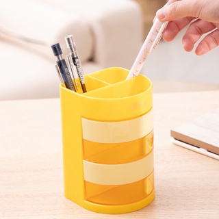 Ống cắm bút 4 ngăn Deli - hộp đựng bút để bàn  - Màu Xanh dương/vàng dùng trong văn phòng 1 chiếc - E904 - HOKAMI STORE