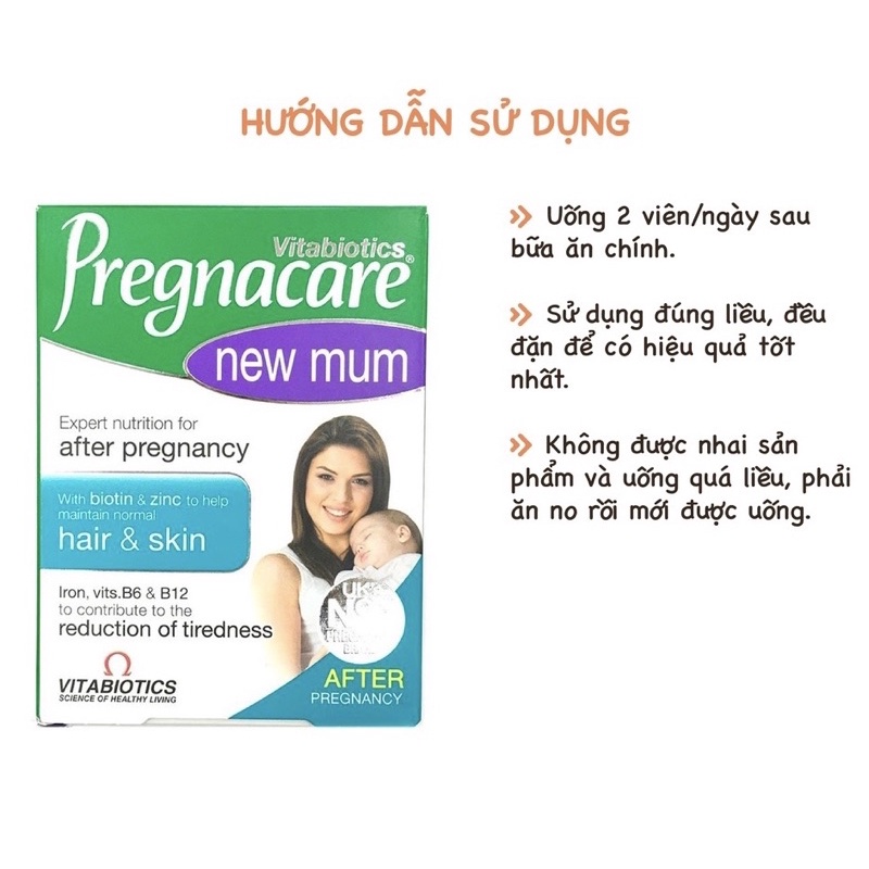 Vitamin Pregnacare New mum phục hồi da và tóc cho mẹ sau sinh
