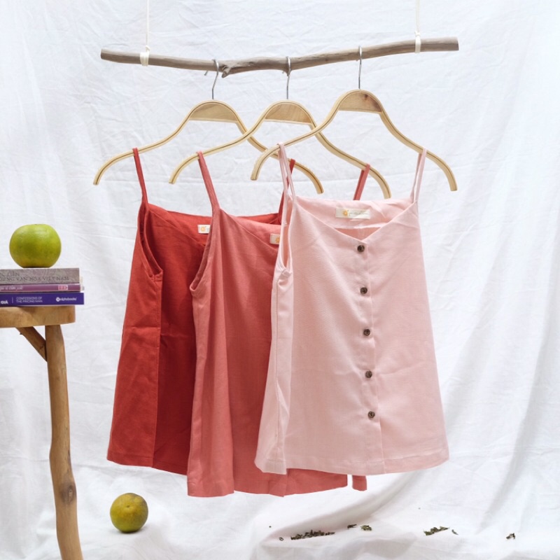 Áo 2 Dây màu trơn Linen One size Vintage Đơn giản Thời trang Nữ Áo dây Áo ba lỗ - by Góc của Lam | BigBuy360 - bigbuy360.vn