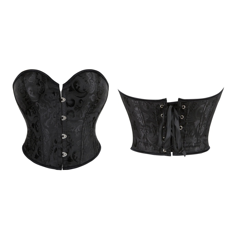 Áo nịt ngực corset có xương cột dây kiểu ngắn in họa tiết hoa tạo hình đồng hồ cát