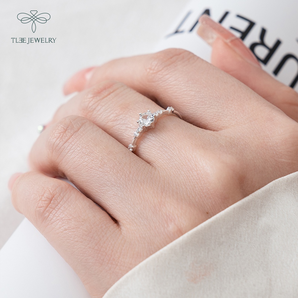 Nhẫn bạc nữ TLEE Snow Princess Nor nạm đá lấp lánh NCJ A0163