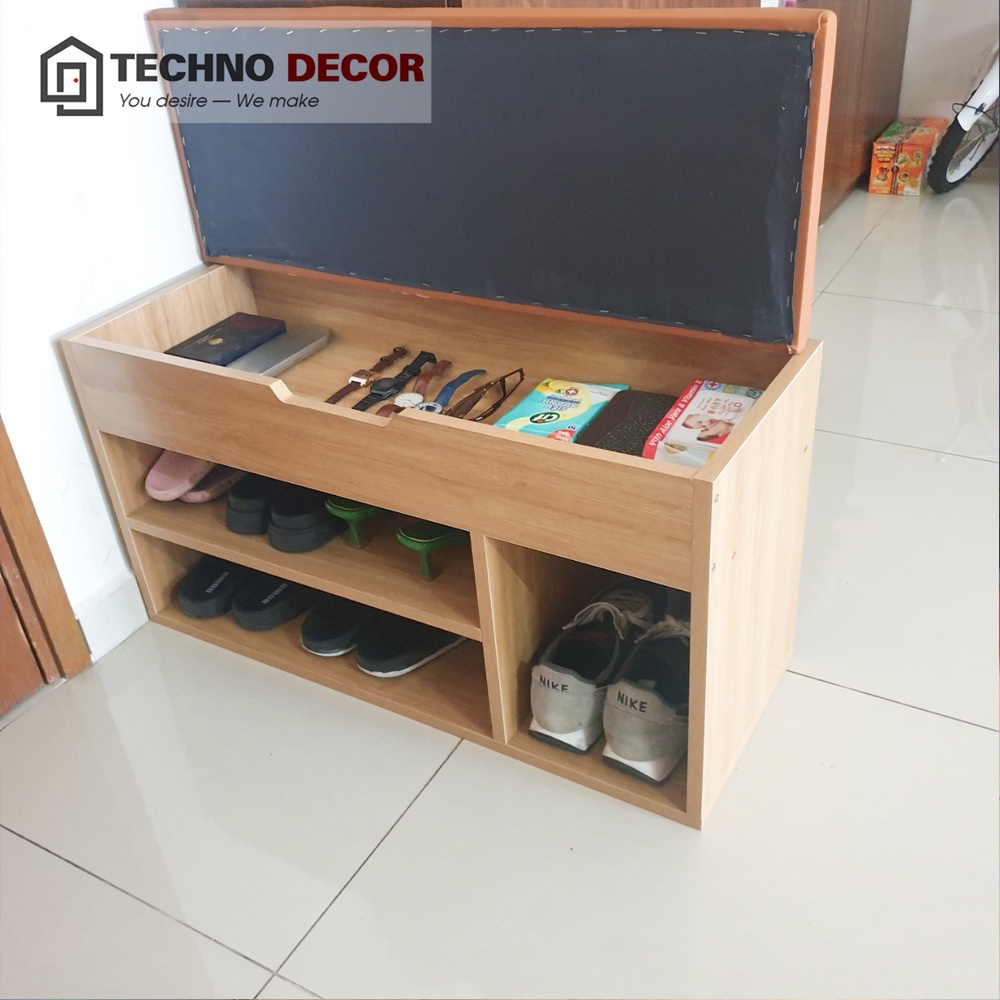 Kệ Gỗ Để Giày Dép Có Nắp Kệ Giầy Gỗ Dễ Dàng Tháo Lắp Chống Mối Mọt TechnoDecor TG0010