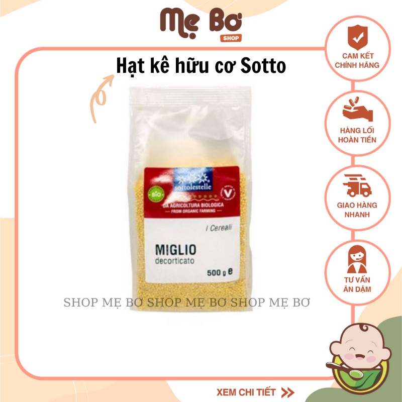 [SOTTO] HẠT KÊ HỮU CƠ BÓC VỎ 500g