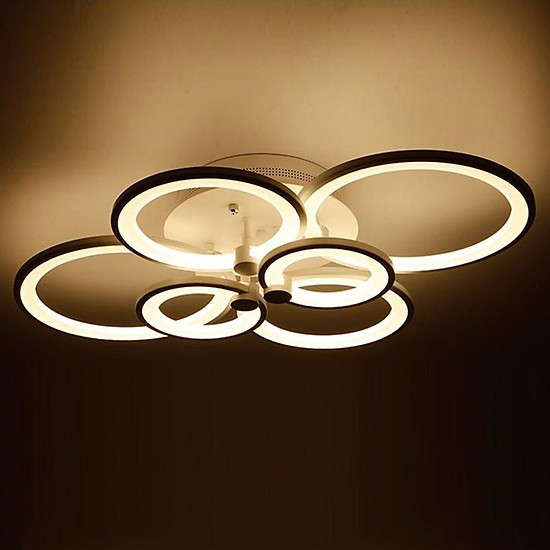 Đèn trần MONSKY - đèn ốp trần 6 cánh tròn 3 màu ánh sáng có điều khiển từ xa LIGHTING