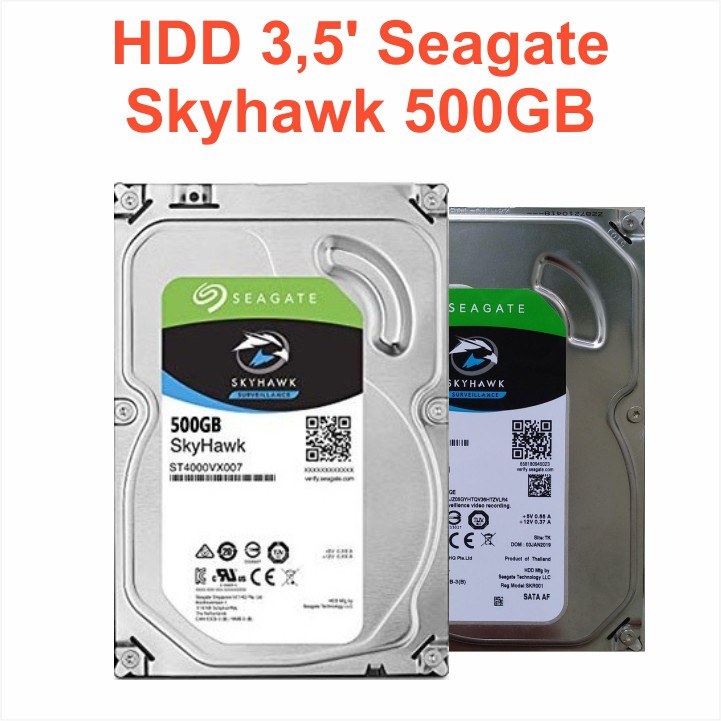Ổ cứng HDD 3.5” Seagate Skyhawk 500GB - Ổ Cứng Camera – Bảo hành 12 tháng – CHÍNH HÃNG - Tháo máy đồng bộ mới 99%