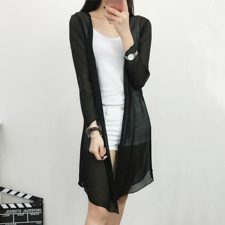 Áo Khoác Cardigan Dáng Dài Chất Liệu Vải Voan Mỏng Để Che Nắng | BigBuy360 - bigbuy360.vn