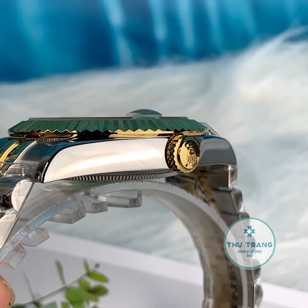 Đồng hồ nam Rolex cơ Automatic máy nhật mẫu Classic 3D mặt vàng viền vàng dây demi size 39-40mm