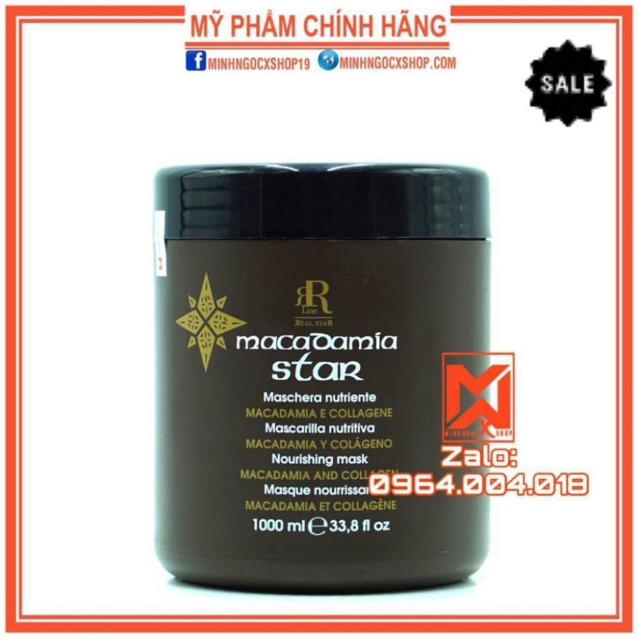 FREESHIP1 ✅[ RR LINE ] Ủ TÓC - KEM Ủ TÓC PHỤC HỒI TÁI TẠO CẤU TRÚC MACADAMIA STAR 1000ML CHÍNH HÃNG > MS5