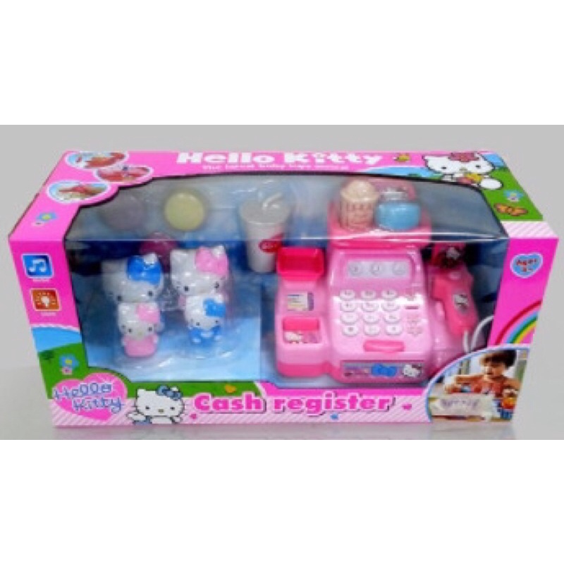 Hộp máy tính tiền siêu thị hello kitty và kem ,kẹo chạy pin có nhạc