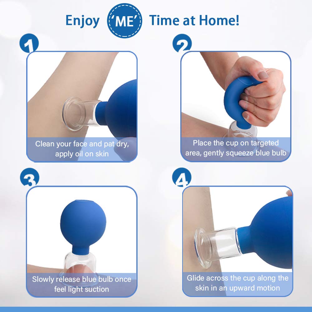 Set 4 Cốc Giác Hơi Bằng Silicone Dùng Mát Xa Mặt Chống Cellulite