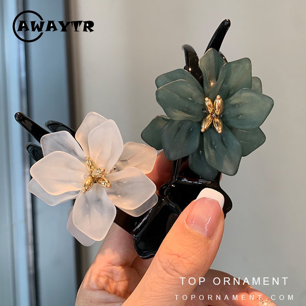 Kẹp Tóc Càng Cua Bằng Nhựa Hình Hoa Đơn Giản Thời Trang Cho Nữ