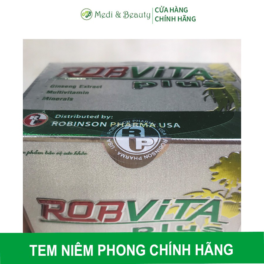 Viên uống bổ sung vitamin, khoáng chất, nhân sâm, tăng cường sức khỏe ROBVITA PLUS hộp 50 viên