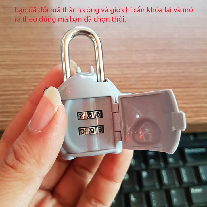 HCM - Ổ khóa số mini Totoro nhỏ gọn khóa vali, balo, túi xách du lịch tránh mất cắp