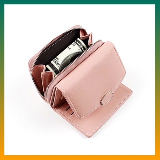 Ví ngắn nữ gập ba kèm ngăn khóa zip độc đáo 92863