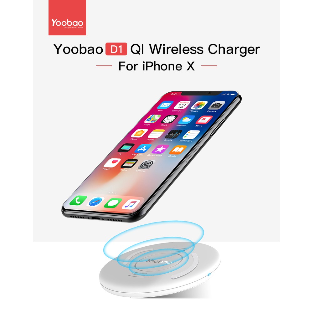 Sạc không dây chính hãng YOOBAO D1 cho iPhone 8 iPhone X Samsung S6 S7 S8
