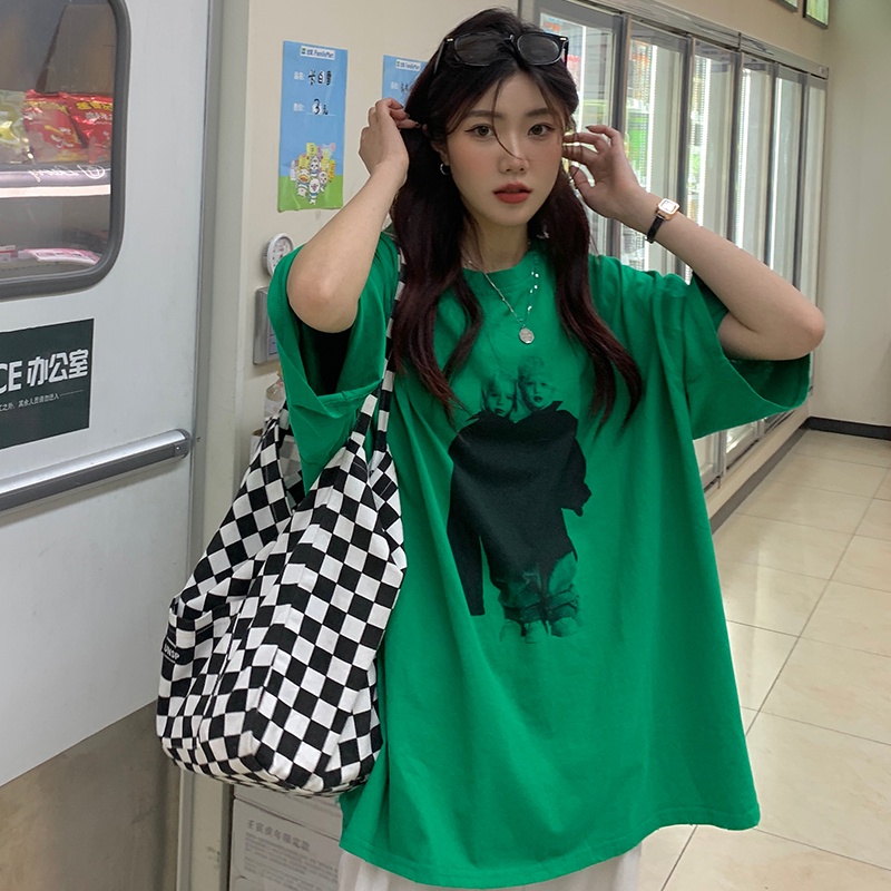 SUXI Áo Thun Ngắn Tay Cổ Tròn Dáng Rộng Thời Trang Mùa Hè Cho Nữ