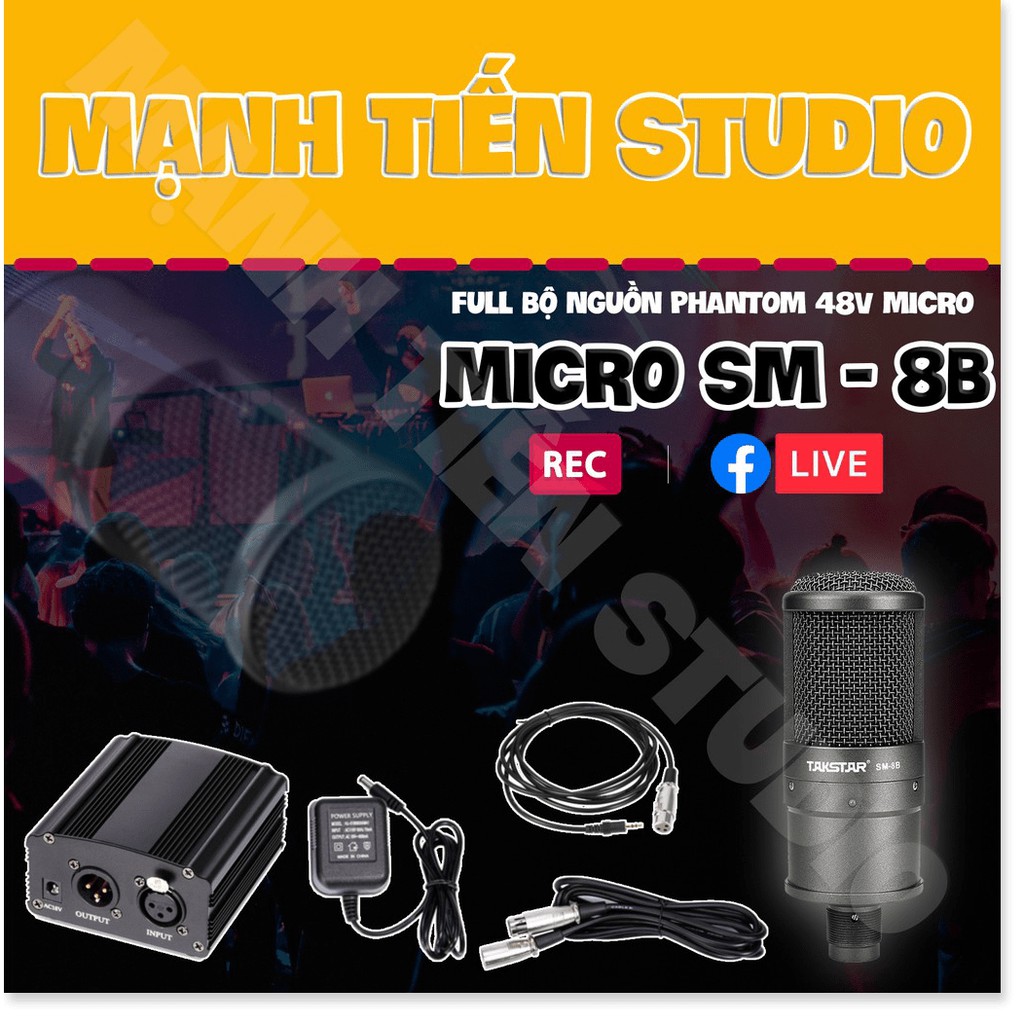 [tặng full phụ kiện nguồn 48v] Combo Mic Thu Âm SM8B + Sound Card K3000 + full phụ kiện livestream karaoke thu âm xịn sò