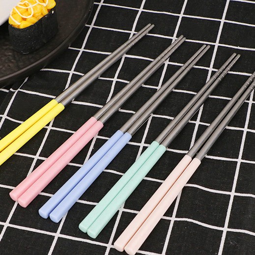 Đũa Ăn Lt999 Làm Từ Thép Không Gỉ 304 Chống Bỏng Nhiều Màu Sắc dễ Thương