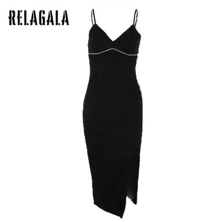 Váy xẻ ren hở lưng cổ chữ V gợi cảm dành cho nữ RelaGala