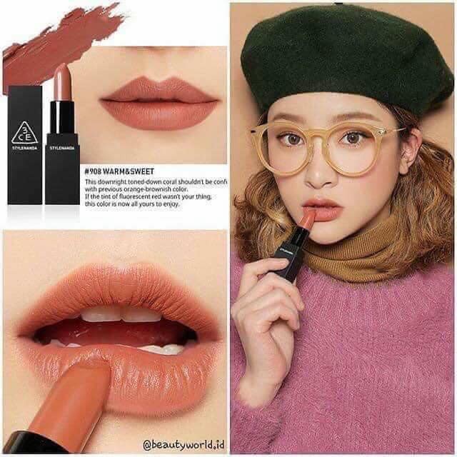 SON 3CE MATTE LIP COLOR - Màu 908 Warm&amp;Sweet