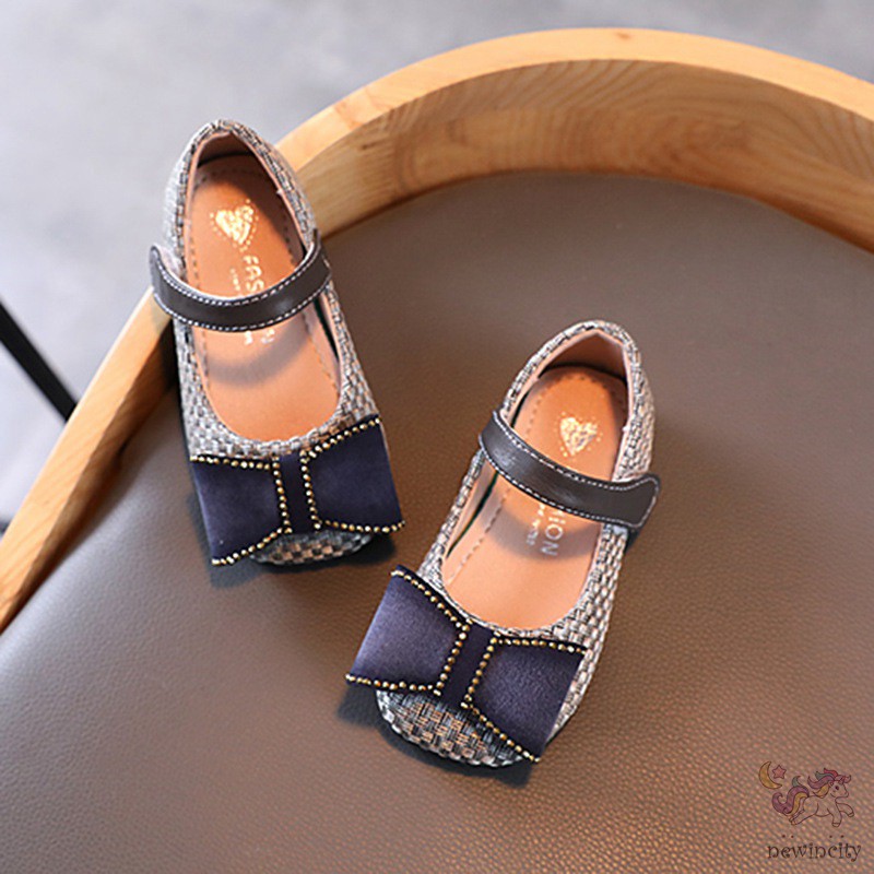 Giày Búp Bê Đế Mềm Đính Nơ Phong Cách Hàn Quốc Độc Đáo Cho Bé Gái