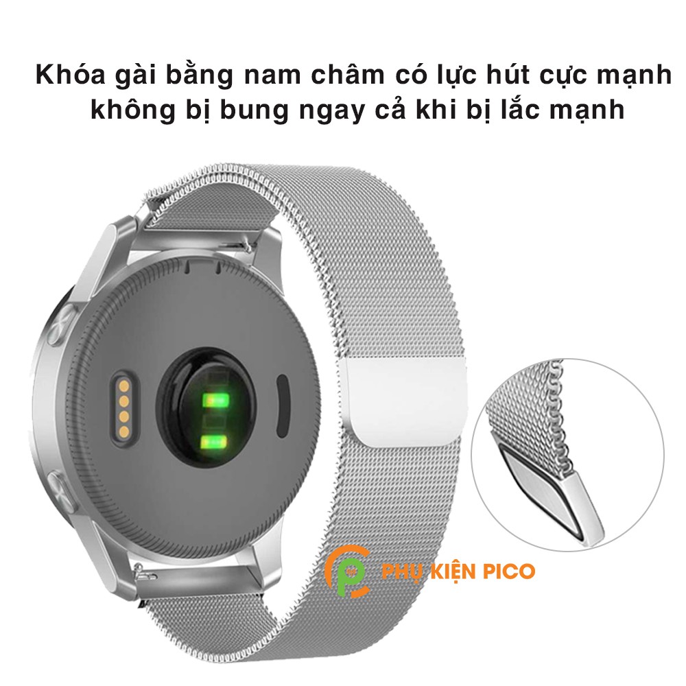 Dây đồng hồ Garmin Vivoactive 4 Milanese Loop 22mm bằng thép không gỉ có khóa nam châm – Dây thép Milanese 22mm