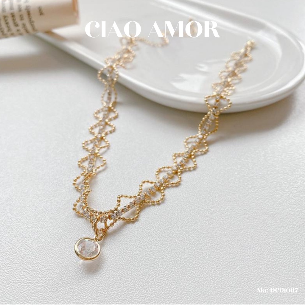 Dây chuyền nữ, Choker nữ tích hạt nhỏ Trang sức Ciao Amor Hàn Quốc - DC0167