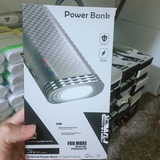 Sạc dự phòng power bank 20000mAh có đèn pin