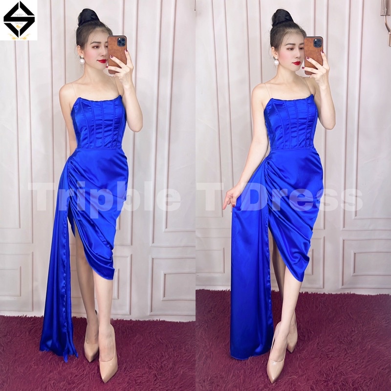 Đầm body cúp nhún bèo eo sang trọng TRIPBLE T DRESS - size M/L -MS89Y