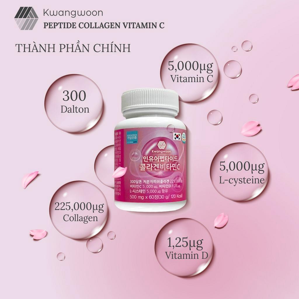 Viên uống trắng da Collagen Vitamin C Peptide  Hàn Quốc
