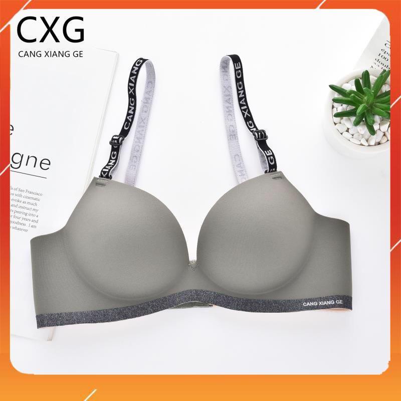 Áo lót nữ su đúc trơn không gọng nâng ngực phối viền dây chữ, chip A7350