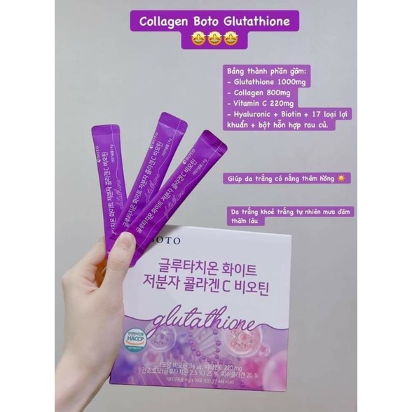 BỘT UỐNG TRUYỀN TRẮNG DA 𝐆𝐋𝐔𝐓𝐀𝐓𝐇𝐈𝐎𝐍𝐄 WHITE COLLAGEN C BIOTIN BOTO HÀN QUỐC