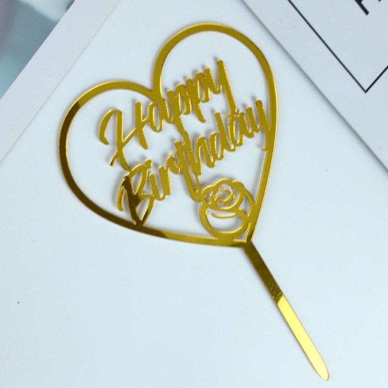 Que cắm mica happy birthday - set 10 cái