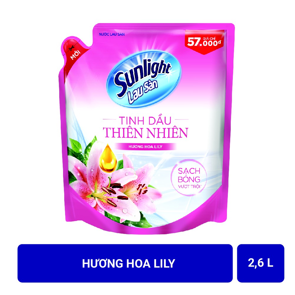 Nước lau sàn Sunlight thiên nhiên 2.6kg (Túi)