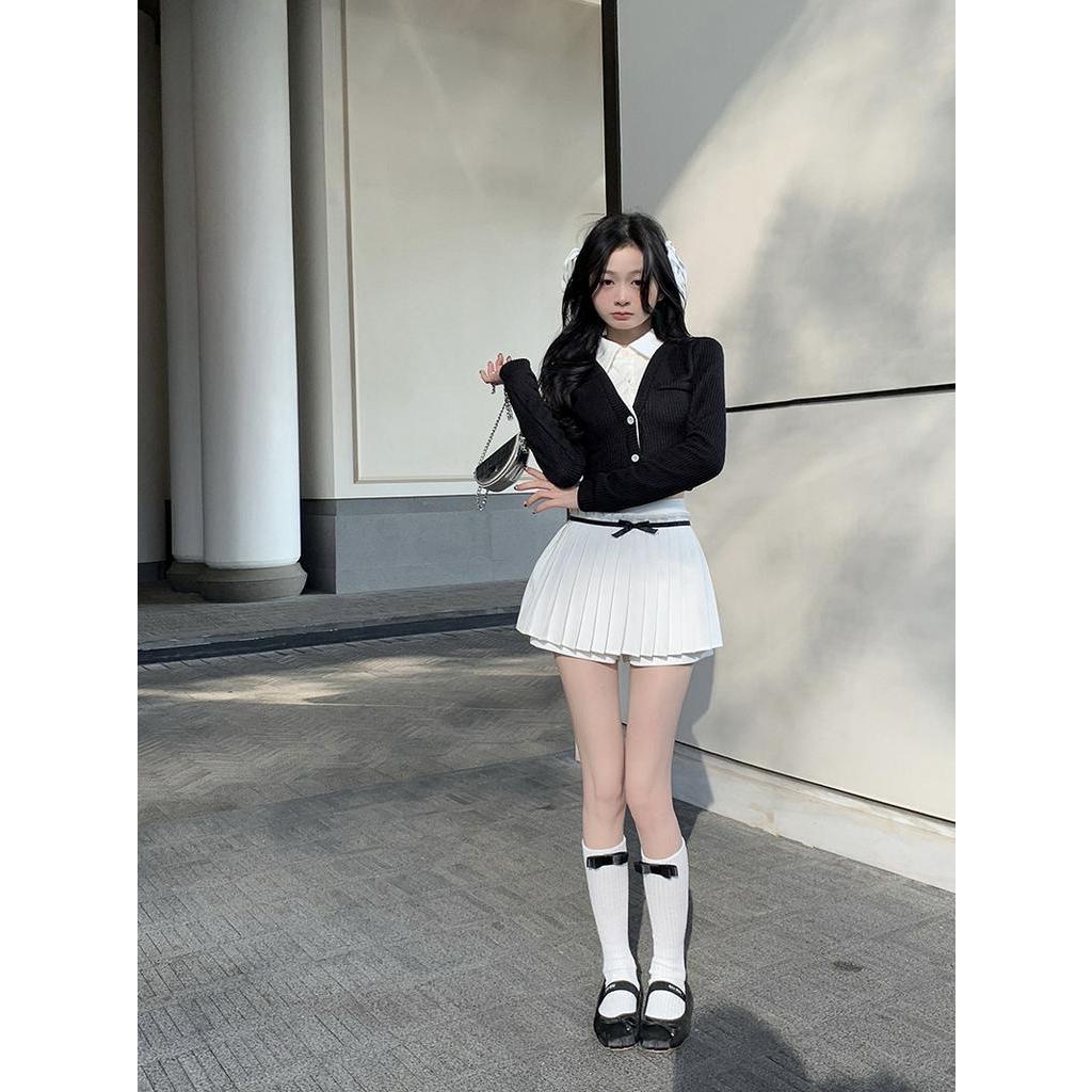 Chân Váy Chữ a Lưng Cao Dáng Ngắn Xếp Ly Chống Chói Thời Trang Cho Nữ 63039