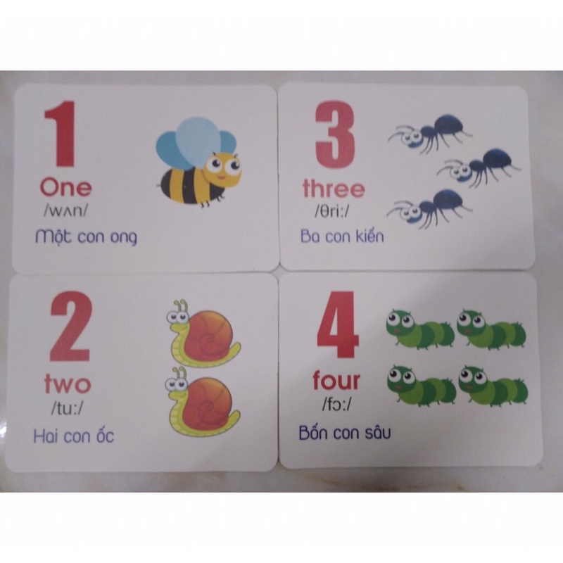 Thẻ học gồm 29 chữ cái tiếng Việt và 11 chữ số từ 0-10, giúp bé nhận biết chữ cái, chữ số.  Kich thước thẻ: 12x16