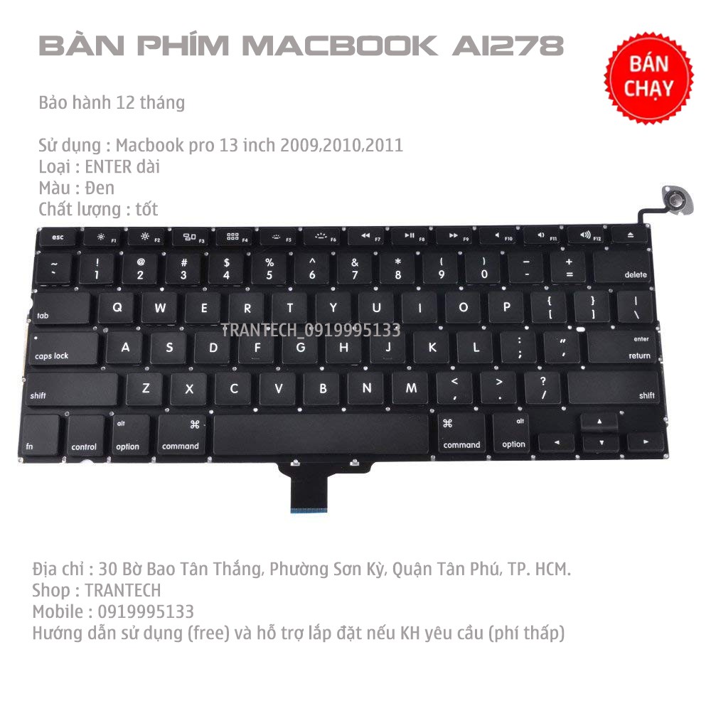 A1278 US Keyboard Macbook