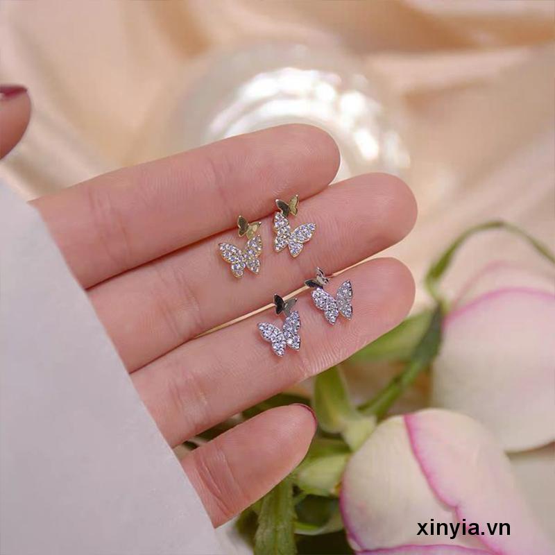 Khuyên Tai Bộ Set 5 Khuyên Tai Hình Bướm Xinh Xắn