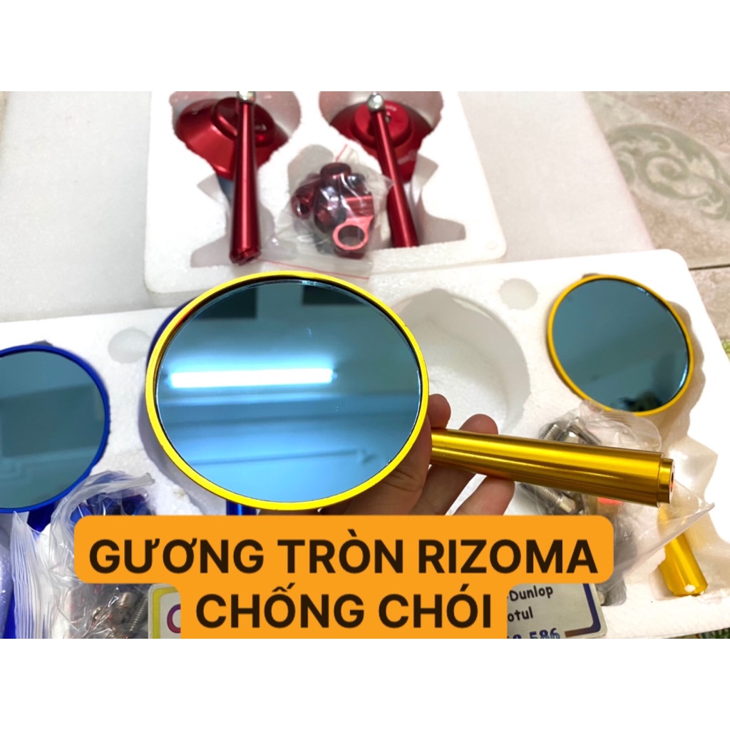 GƯƠNG CHIẾU HẬU XE MÁY RIZOMA TRÒN THỜI TRANG - MẶT GƯƠNG CHỐNG CHÓI HÌNH ẢNH CHÂN THỰC AN TOÀN - ĐÈN XE VIỆT